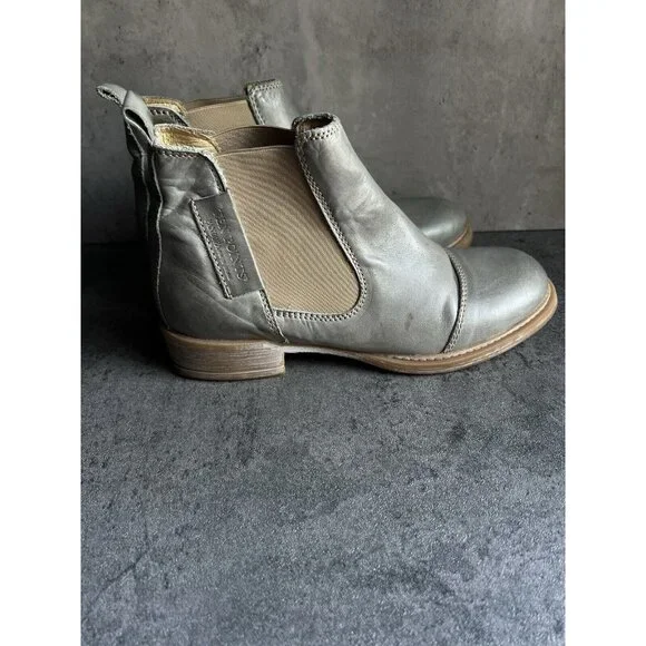 Pandora By Ten Points Chelsea Boots Light Grey Leather Size 37 - Picture 4 of 11